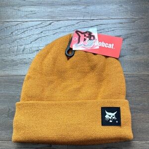 BOBCAT Knit Cuffed beanie,sherpa lined,patch logo,winter warm, stretch,unisex
